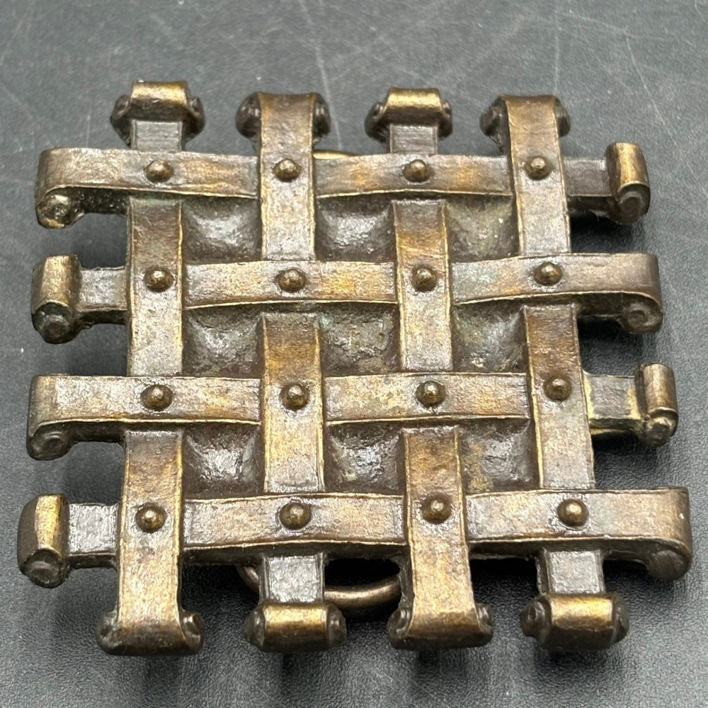 Vtg 1975 Bergamot Brass Works Bronze Portcullis Belt Buckle S-49 Made in USA
